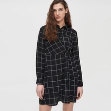 Cropp - Koszulowa sukienka w kratę - Czarny - Ceny i opinie 