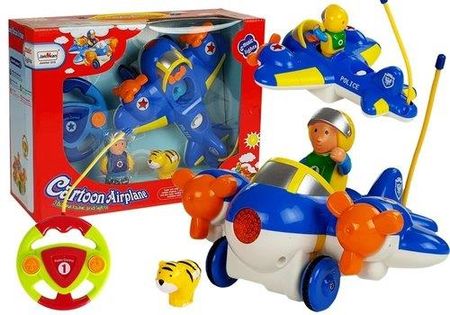 Lean Toys Samolot Z Pilotem Zdalnie Sterowany Kierownicą Niebieski