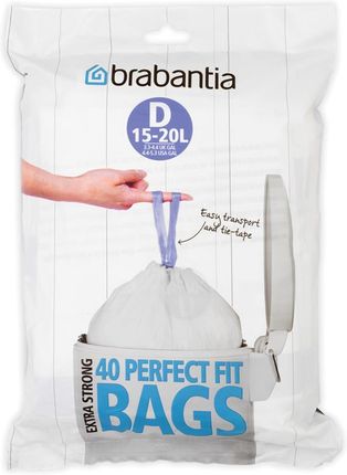 Brabantia Worki Na Śmieci Perfectfit Bags Rozmiar D 15-20L 40 Szt (362187)