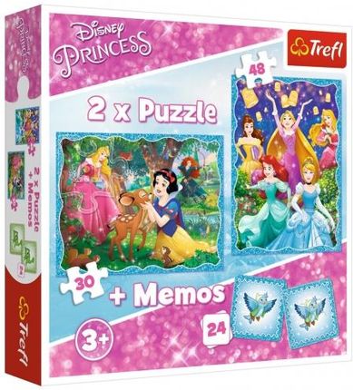 Trefl Puzzle 2W1 Memos Świat Księżniczek 90815