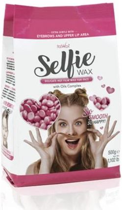 Italwax Selfie Wax Delikatny Wosk Niskotemperaturowy Do Depilacji Twarzy Z Kompleksem Olejków W Dropsach 500G