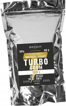 Drożdże Gorzelnicze Turbo Grom 48h 19% 100l - 5szt