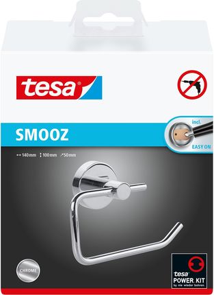 Tesa Smooz Uchwyt na papier toaletowy bez wieczka, mocowany bez wiercenia (40314)