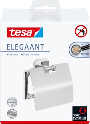 Tesa Elegaant Uchwyt na papier toaletowy z wieczkiem, mocowany bez wiercenia (40429)