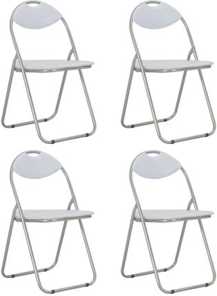Składane krzesła jadalniane, 4 szt., białe, sztuczna skóra