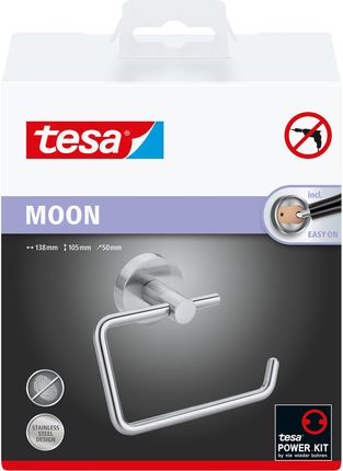 Tesa Moon Uchwyt na papier toaletowy bez wieczka, mocowany bez wiercenia (40301)