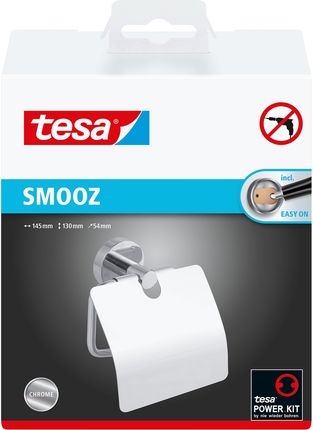 Tesa Smooz Uchwyt na papier toaletowy z wieczkiem, mocowany bez wiercenia (40315)