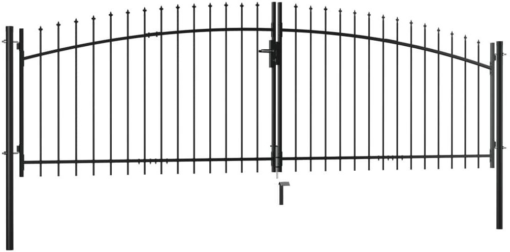 Vidaxl Brama Dwuskrzydłowa Z Ozdobnymi Grotami 400 X 150 Cm (144360) - zdjęcie 3 Vidaxl Brama Dwuskrzydłowa Z Ozdobnymi Grotami 400 X 150 Cm (144360)