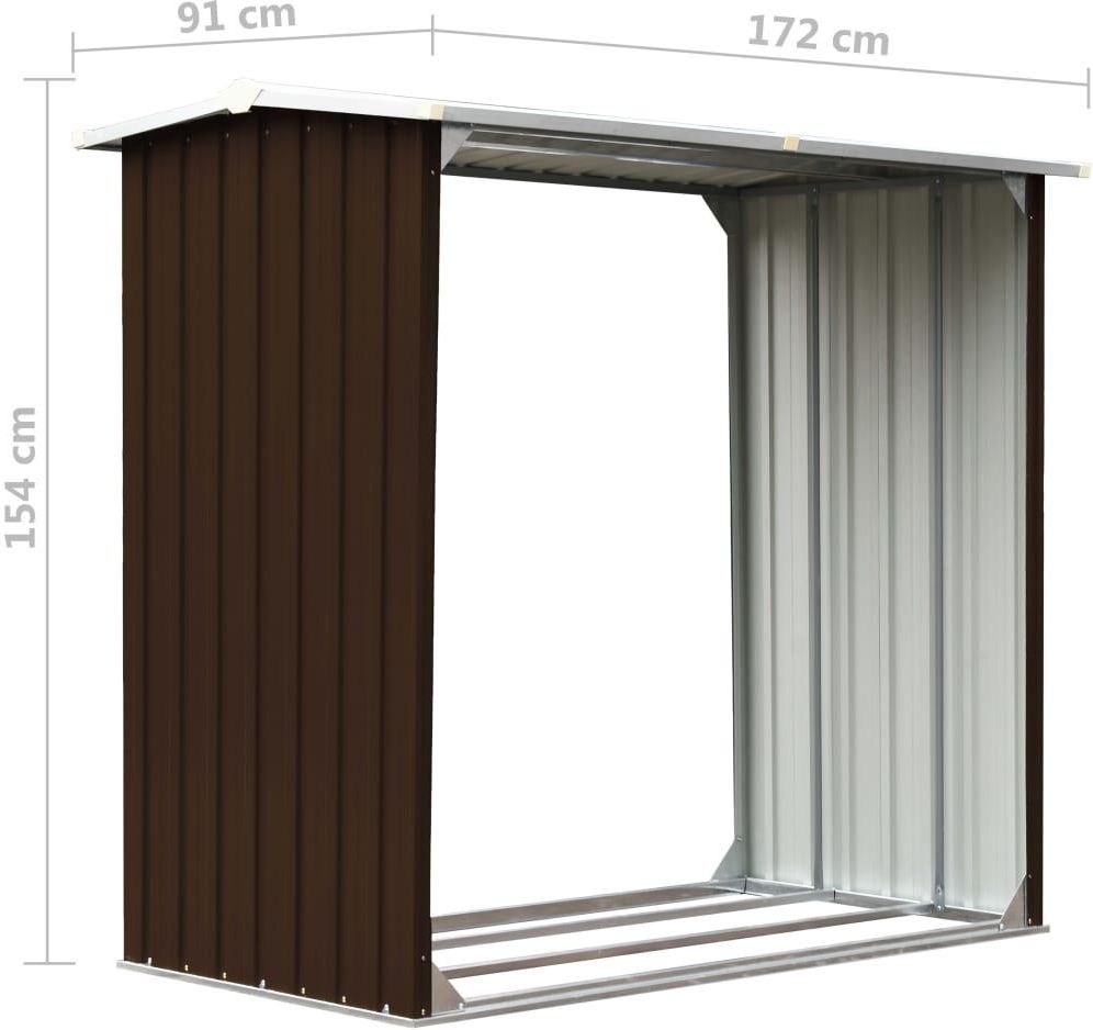 Vidaxl Wiata Na Drewno 172X91X154 Cm Brązowa (47081) - zdjęcie 3 Vidaxl Wiata Na Drewno 172X91X154 Cm Brązowa (47081)