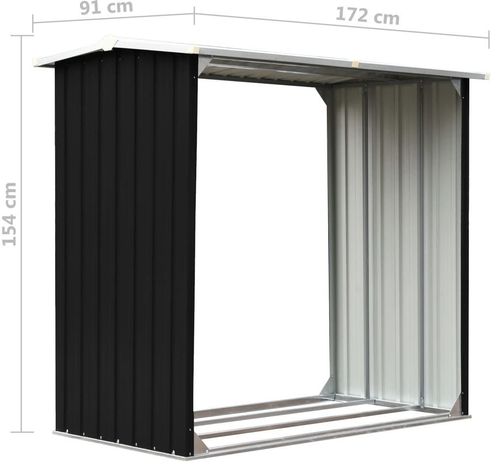 Vidaxl Wiata Na Drewno 172X91X154 Cm Antracyt (47082) - zdjęcie 5 Vidaxl Wiata Na Drewno 172X91X154 Cm Antracyt (47082)