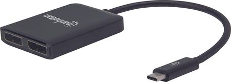 Manhattan Kabel Manhattan Manhattan USB C auf Dual DisplayPort-Adapter MST-Hub 4K 30Hz (152952)