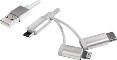 LogiLink Kabel USB LogiLink USB / MicroUSB z adapterem Lightning i USB-C , dł.1m (CU0126)