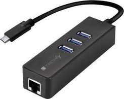 Zdjęcie Techly USB-C Adapter, Gigabit Ethernet m. 3Port USB 3.0 (IDATAUSBETGIGA3C2) - Karlino