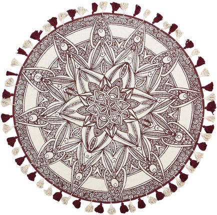 Beliani Dywan bawełniany orientalny okrągły 120 cm beżowy Oltu
