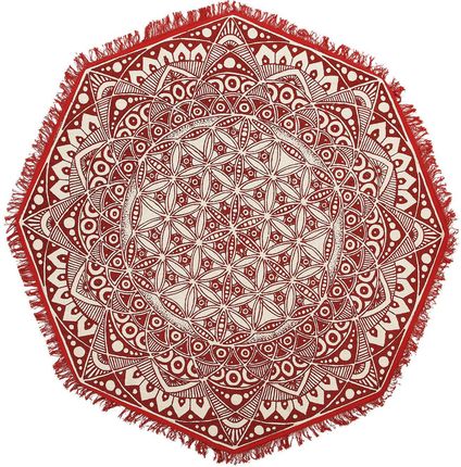 Beliani Dywan ośmiokątny orientalny nadruk 120 cm bawełniany czerwono-kremowy Mezitili