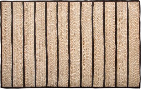Beliani Rustykalny dywan z juty prostokątny niskie włosie 140 x 200 cm czarno-beżowy Karadona