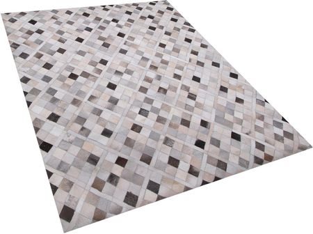 Beliani Dywan wielokolorowy skórzany 160 x 230 cm patchwork wzór geometryczny Hirka