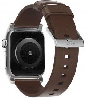 Nomad Pasek Skórzany do Apple Watch 38/40mm Brown Silver (NM1A3RSM00)