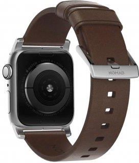 Nomad Pasek Skórzany do Apple Watch 42/44mm Brown Silver (NM1A4RSM00)