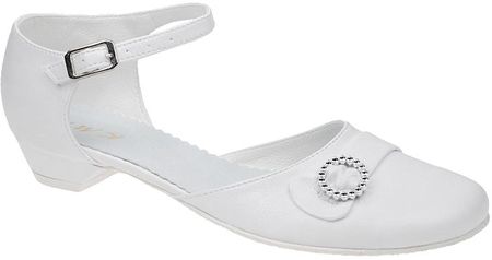 Pantofelki buty komunijne dla dziewczynki KMK 42 Białe
