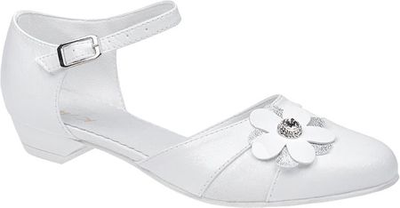 Pantofelki buty komunijne dla dziewczynki KMK 179 Białe