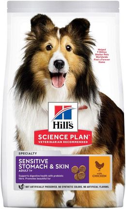Hill'S Science Plan Adult 1+Sensitive Stomach&Skin Medium Kurczak 12Kg