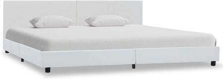 vidaXL Rama łóżka z podnośnikiem, biała, sztuczna skóra, 180 x 200 cm