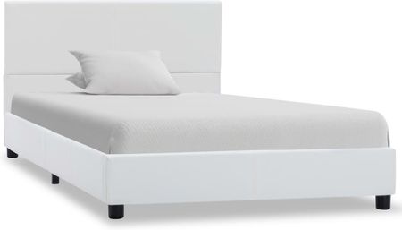 vidaXL Rama łóżka z podnośnikiem, biała, sztuczna skóra, 90 x 200 cm