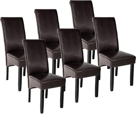 6 eleganckie krzesła do jadalni lub salonu brązowy