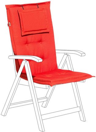 Beliani Ogrodowa poduszka siedziskowa jasnoczerwona na krzesło Toscana
