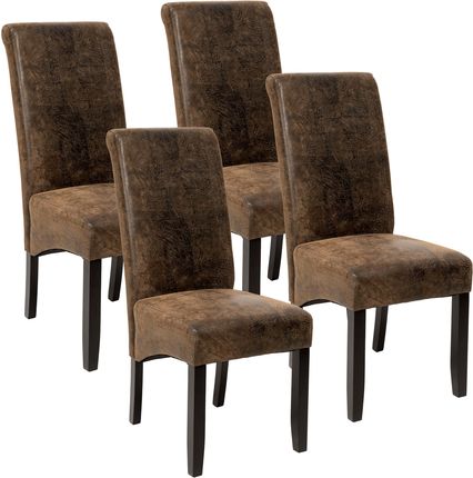 4 eleganckie krzesła do jadalni lub salonu antyczny brąz
