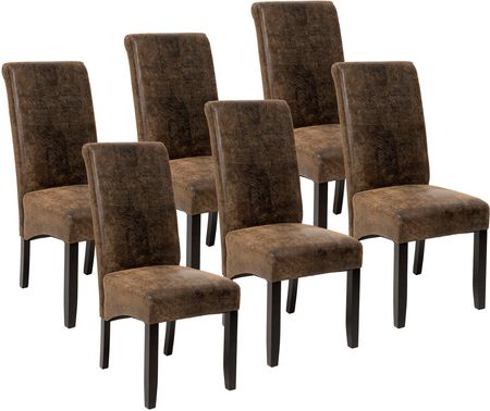 6 eleganckie krzesła do jadalni lub salonu antyczny brąz