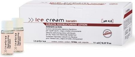 Inebrya Ice Cream Keratin Restrukturyzujący Lotion Do Włosów Ampułki 12 X 11Ml