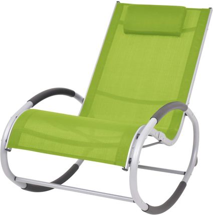 vidaXL Ogrodowy fotel bujany, zielony, textilene
