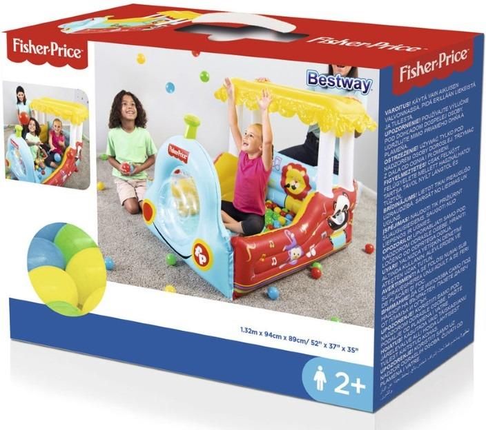 Bestway Fisher-Price Dmuchany Pociąg Z Piłkami 132X94X89Cm