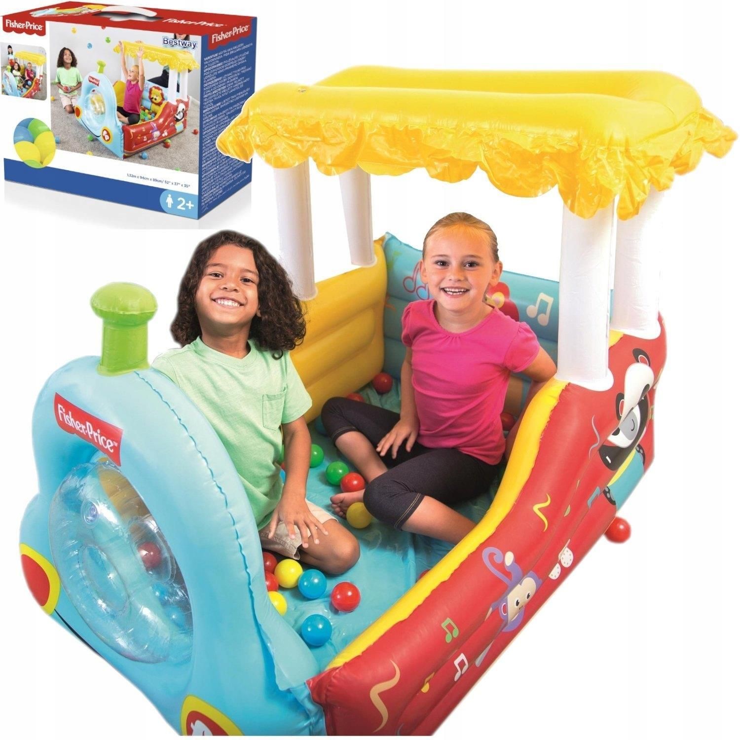 Bestway Fisher-Price Dmuchany Pociąg Z Piłkami 132X94X89Cm