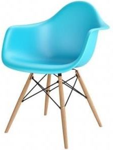 D2.Design Krzesło P018W Pp Ocean Blue Drewniane Nogi Hf