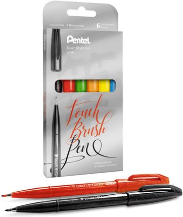 Pentel Zestaw Pisaków Artystycznych Touch Brush Pen 1 6Szt (Ses15Cst6Abdfgspl)