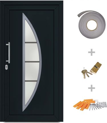 Drzwi wejściowe zewnętrzne, antracytowe, 108 x 208