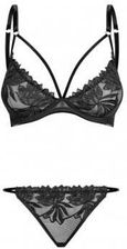 Petitenoir Set ouf of plunge underwired bra with embroidery and brief L