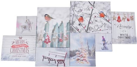 Ewax 8 Zimowych Obrazków Z Ptaszkami 40X80 Cm