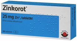 Zdjęcie Zinkorot 25mg Zn2+ 50 tabl. - Mława
