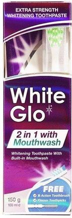 White Glo 2 In 1 With Mouthwash 100Ml + Szczoteczka