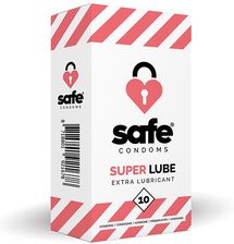 Zdjęcie Prezerwatywy Safe Super Lube Condoms 10Pc - Lubin