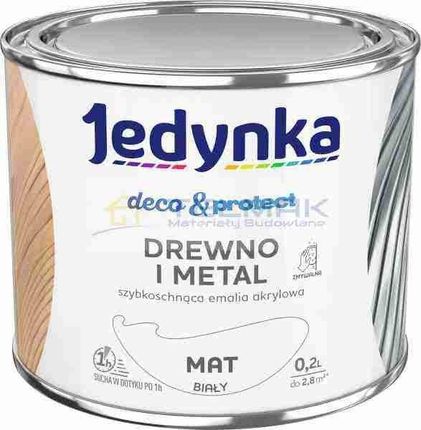 Jedynka Deco & Protect Drewno I Metal Mat Biały 0,2L
