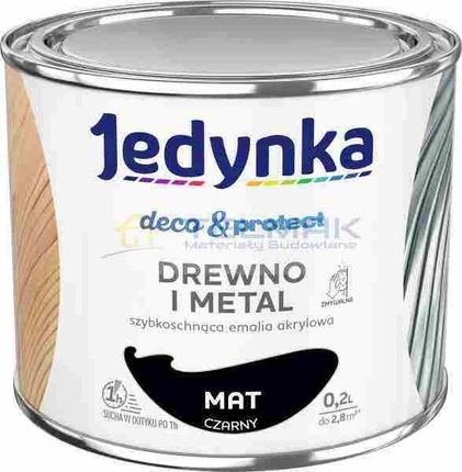 Jedynka Deco & Protect Drewno I Metal Mat Czarny 0,2L