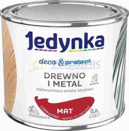 Jedynka Deco & Protect Drewno I Metal Mat Czerwony 0,2L
