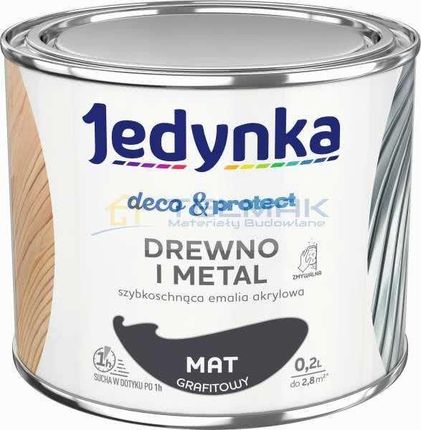 Jedynka Deco & Protect Drewno I Metal Mat Grafitowy 0,2L
