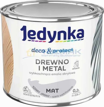 Jedynka Deco & Protect Drewno I Metal Mat Szary Jasny 0,2L