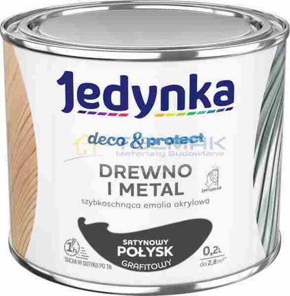 Jedynka Deco & Protect Drewno I Metal Satynowy Połysk Grafitowy 0,2L